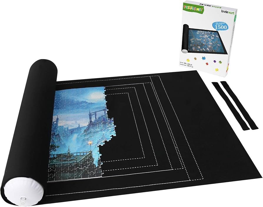 Lavievert Jigsaw Puzzle Storage Roll Mat with Unique Auxiliary Line Design for Up to 1,500 Pieces... | Amazon (US)