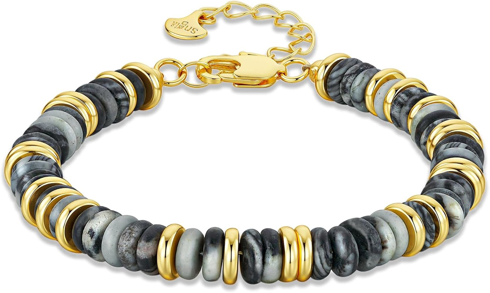 SNGIA Colorful 18K Gold Plated Bracelets for Women, Stack Bangle Beaded Stone Jewelry Accessories... | Amazon (US)