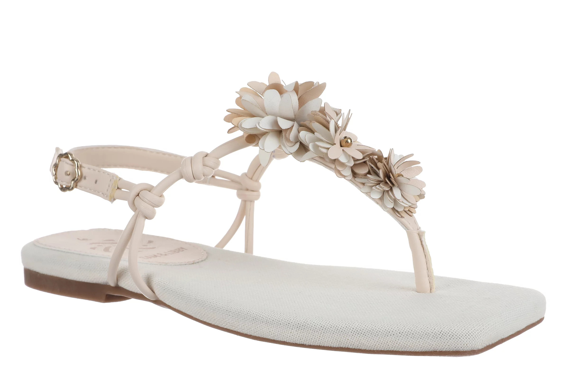 Sam & Libby Women's Tiana T-Strap Flower Sandal | Walmart (US)