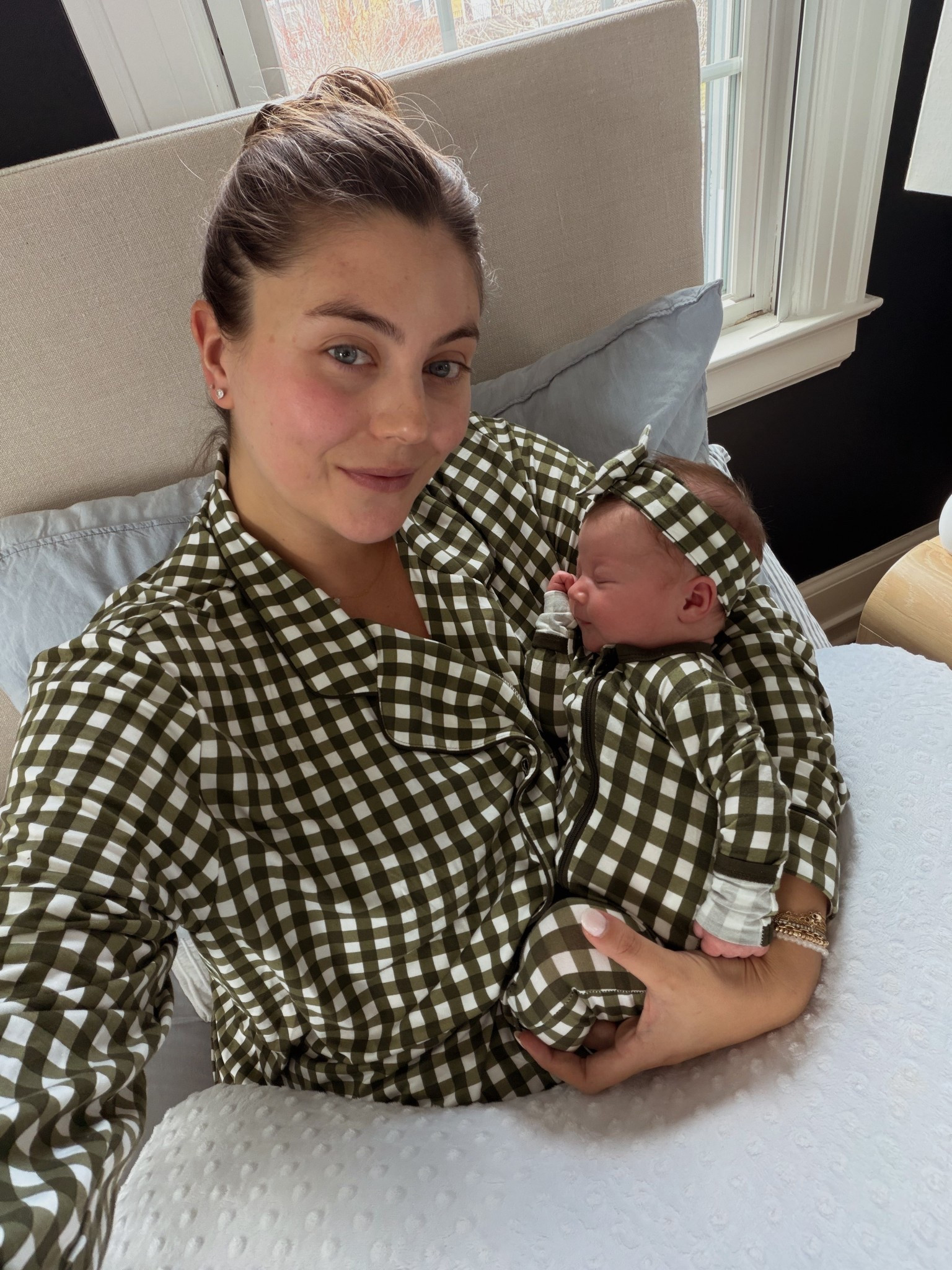 Wearing size XXL in pajama set. Baby set in exact color is sold out, but sharing exact style in a different color. 

#LTKmomlife #LTKMidsize #LTKBaby