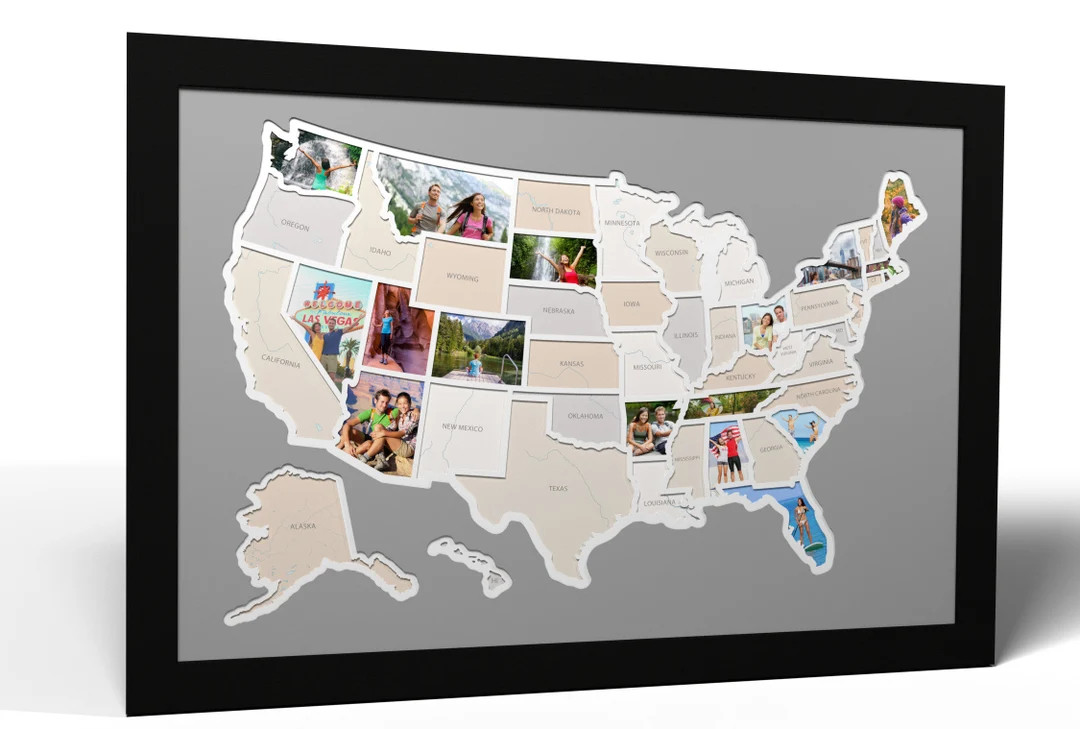 50 States Photo Map A Unique USA Travel Collage - Etsy | Etsy (US)