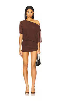 superdown Olya Mini Dress in Chocolate from Revolve.com | Revolve Clothing (Global)