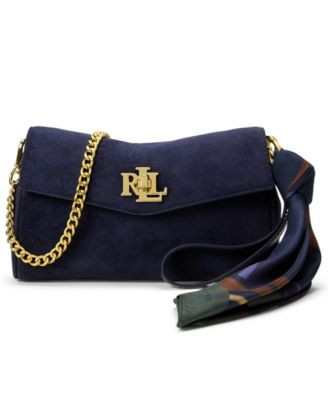 Lauren Ralph Lauren Scarf Trim Crossbody Handbag - Camel Multi | Macy's
