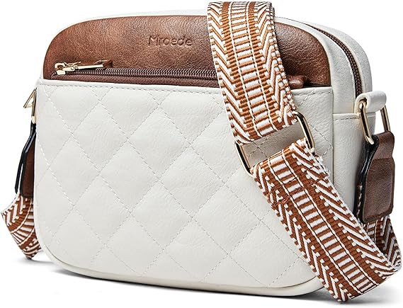 Quilted Crossbody Bags for Women 3-Pockets Crossbody Purses Vegan Leather Shoulder Handbags with ... | Amazon (US)