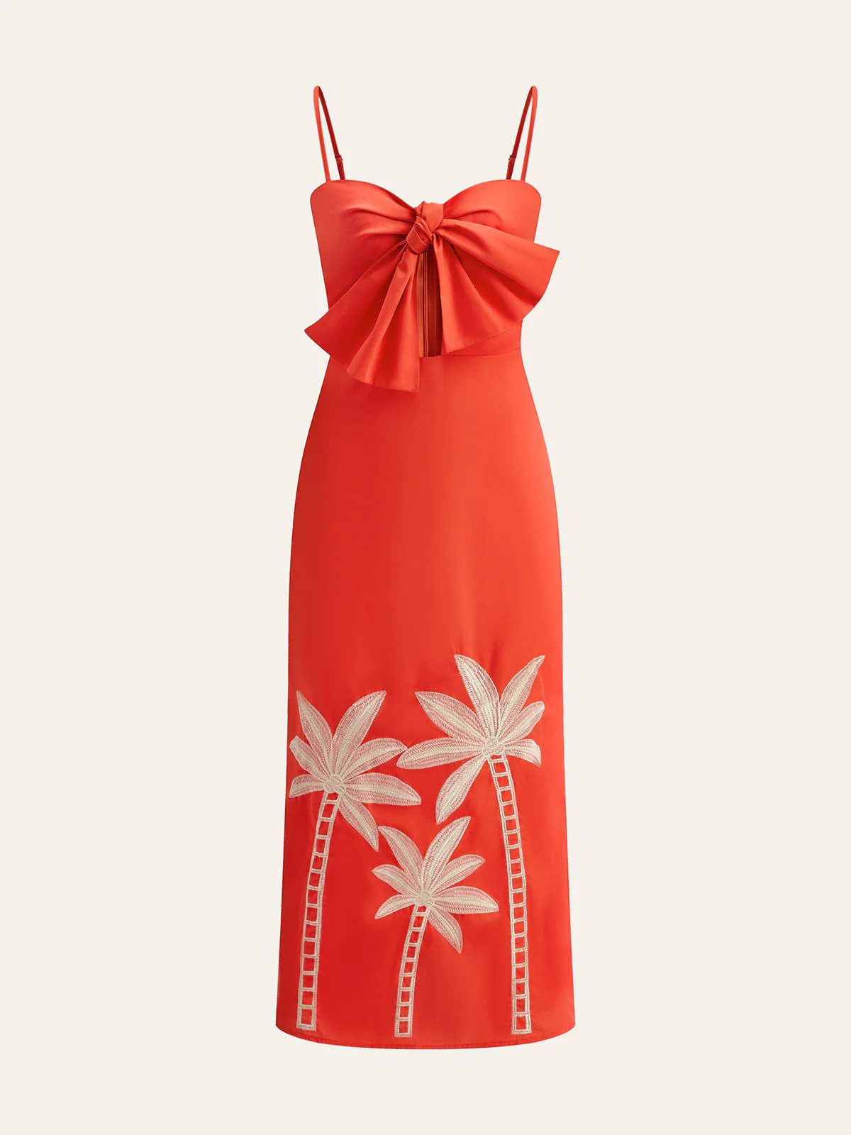 Embroidered Bow-Detail Cami Dress | Commense
