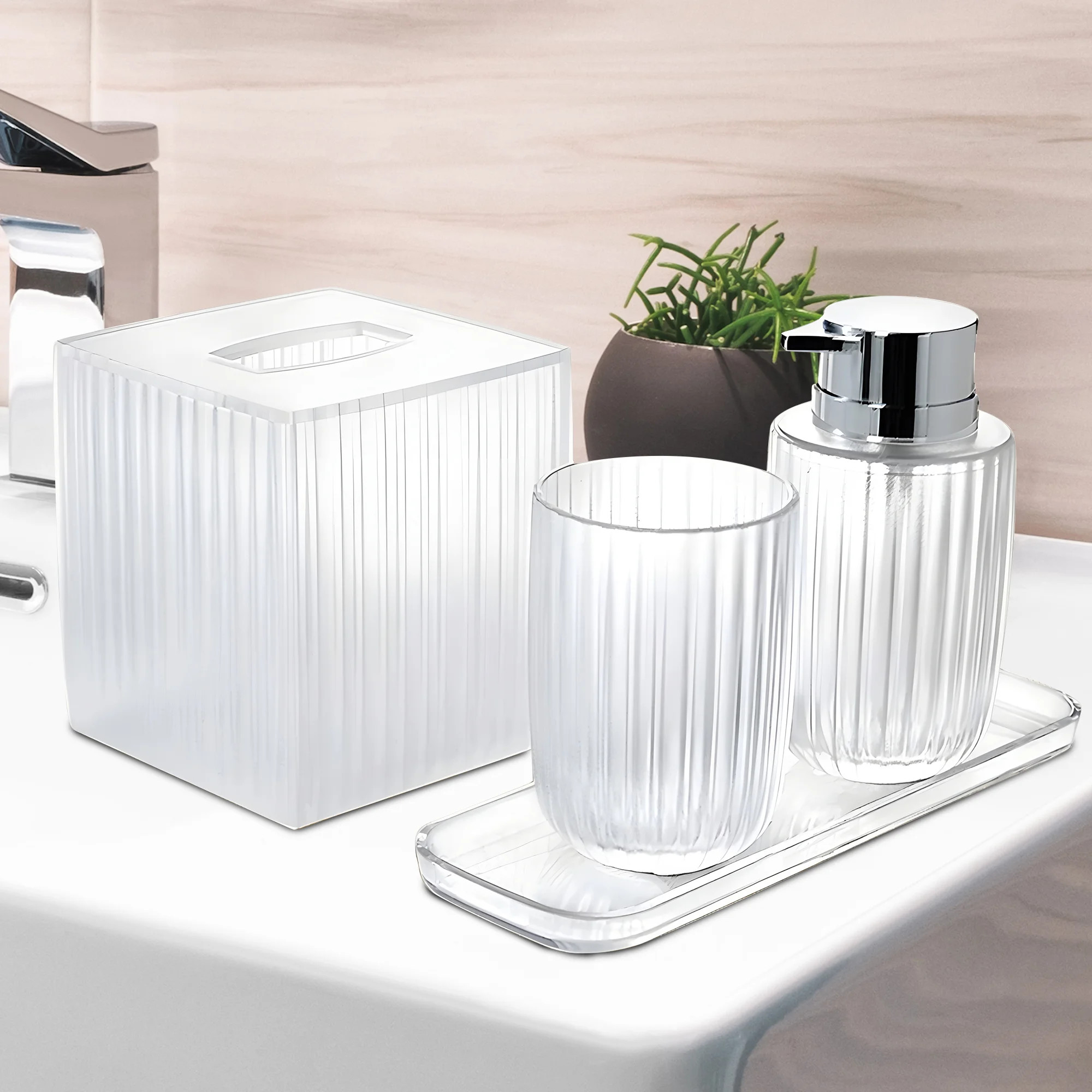 Shirah Luxurious Modern Bathroom Accessories Set of 4 Ideal Christmas Gift or Bathroom Decor Set | Wayfair North America