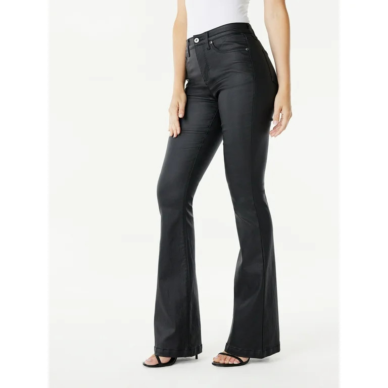 Sofia Jeans Women's Melisa Flare High Rise Coated Pants, 33.5" Inseam, Sizes 2-20 | Walmart (US)