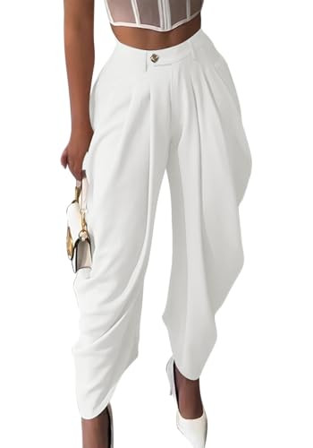 Unybwonn Women's Dress Slacks Pants Casual Pleated Business Work Pants Wide Leg High Waisted Pala... | Amazon (US)