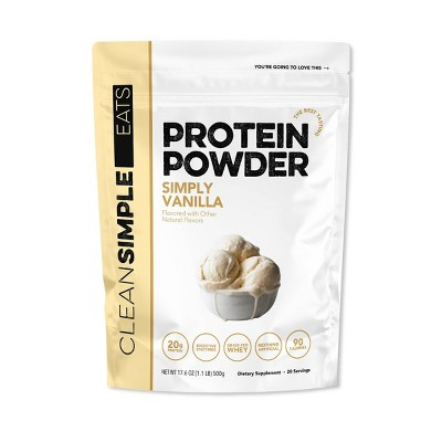 Clean Simple Eats Protein Powder - Simply Vanilla - 17.6oz/20 Servings: Whey Protein Isolate, 20g Protein Per Serving | Target