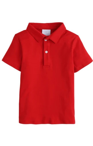 Little English Short Sleeve Polo - Red | Persnickety
