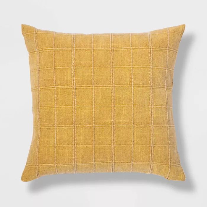 Woven Washed Windowpane Pillow - Threshold™ | Target