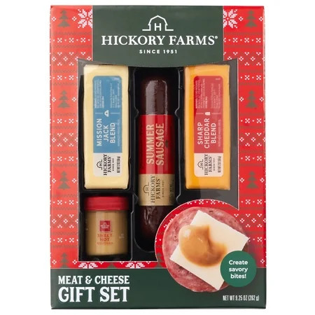 Hickory Farms $9.97 Meat & Cheese Gift Box Gourmet Charcuterie Set | Walmart (US)