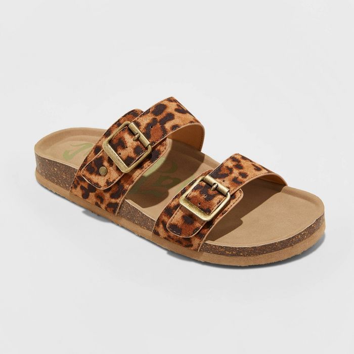 Women's Keava Double Band Footbed Sandals - Mad Love Brown | Target