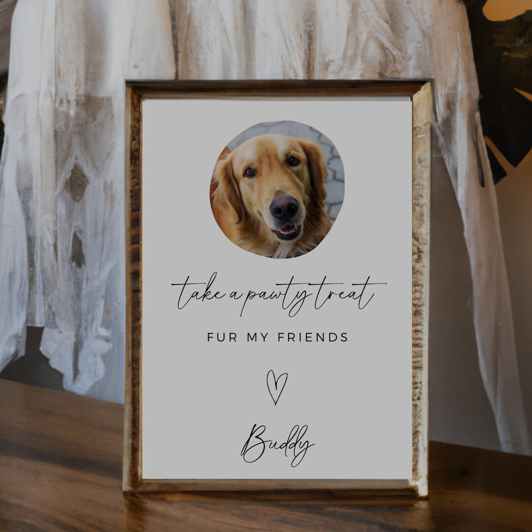 Minimalist Wedding Favor Sign, Dog Treat Wedding Favor, Editable Template, Modern Minimalist, Boh... | Etsy (US)