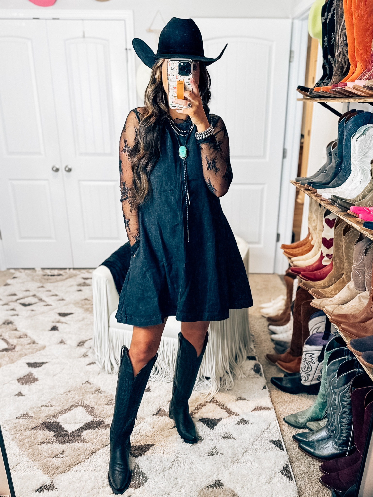 The perfect black dress for fall and how I styled it- wearing  a small 

The boots are linked on my blog from rock em and I have a discount code 

#LTKFindsUnder50 #LTKStyleTip #LTKFindsUnder100