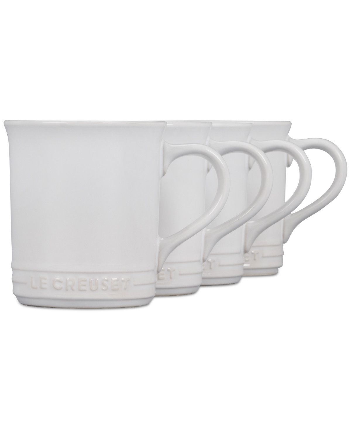 Le Creuset 14 oz. Stoneware Set of Four Coffee Mugs - White | Macy's