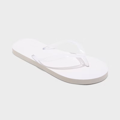 Women's Sydney Flip Flop Sandals - Shade & Shore™ White 9: Slip On, Open Toe, Non Marking Outso... | Target