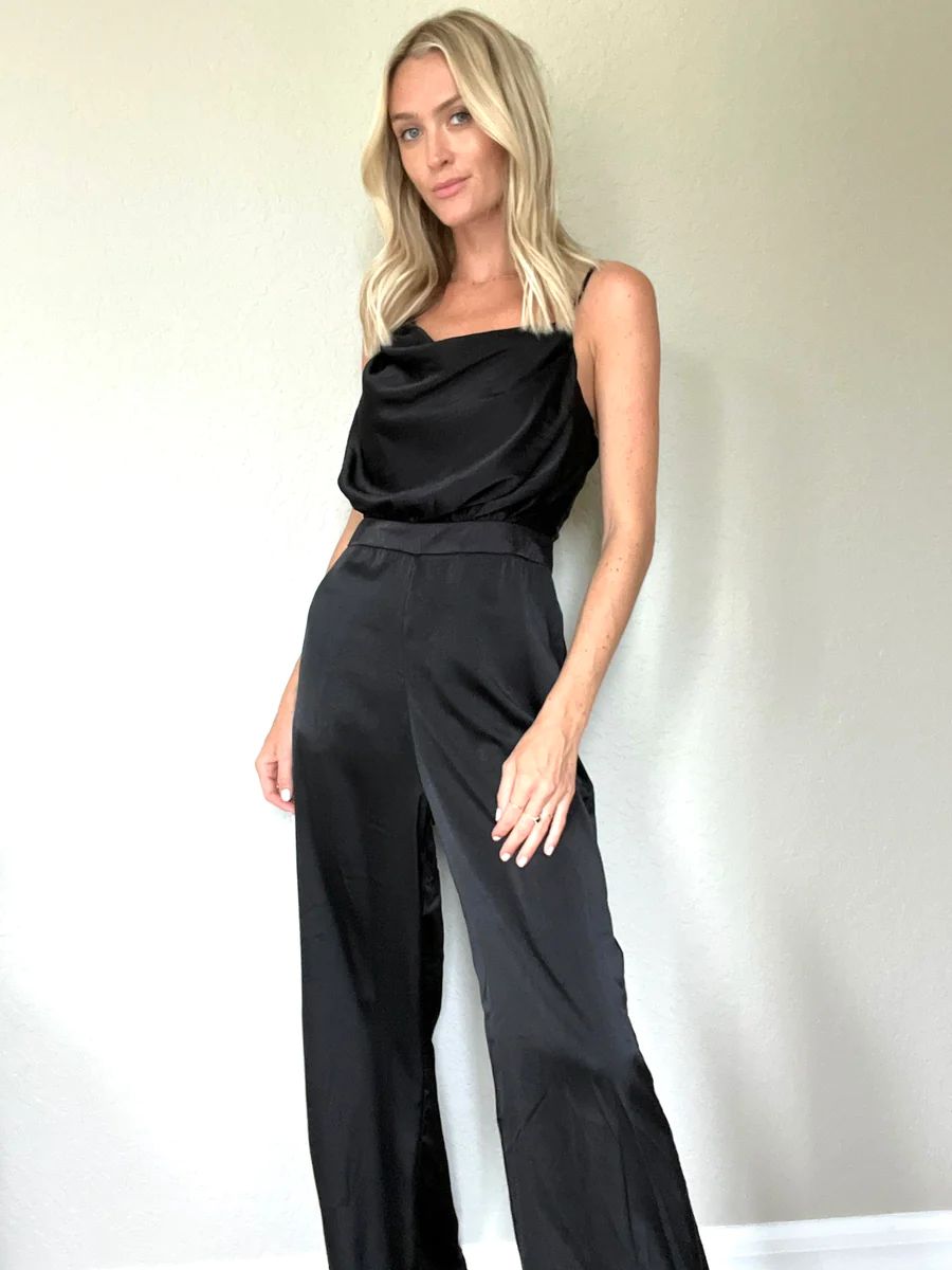 stepping into style jumpsuit [black] | Six fifty clothing