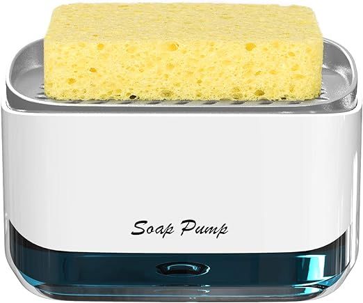 Kitchen Dish Soap Dispenser with Sponge Holder, Newest 2-in-1 Countertop Soap Pump Dispenser, for... | Amazon (US)
