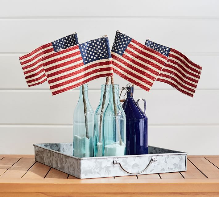 Liberty Outdoor Burlap Flag, Set of 4 | Pottery Barn (US)
