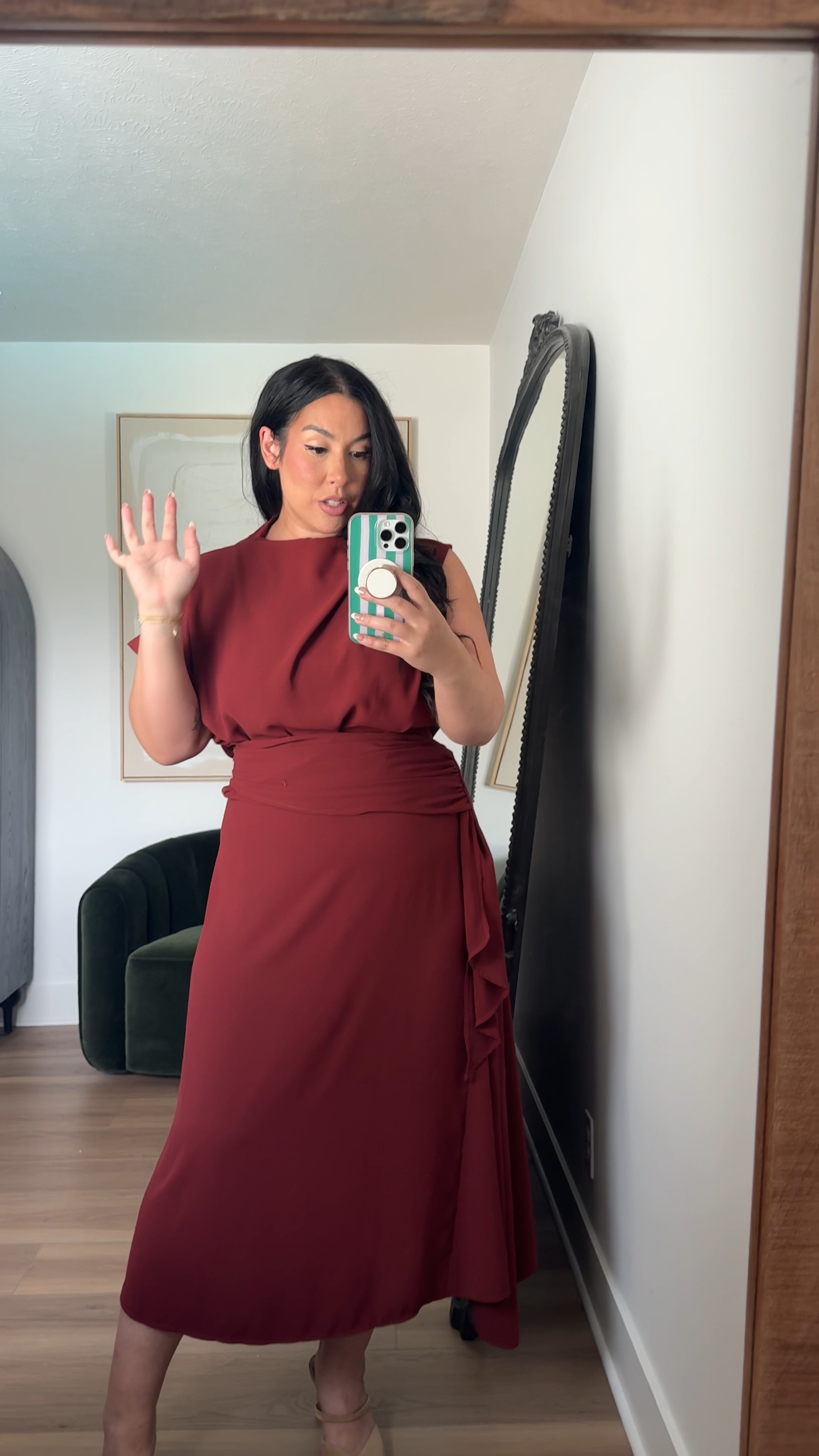 The draping and fabric of this dress is stunning! So flattering on the curves! Wearing a size 16. eloquii, fall style, fall plaid, midsize fashion, curvy girl, plaid skirt, fall fashion, fall trends 

 #LTKSeasonal #LTKMidsize