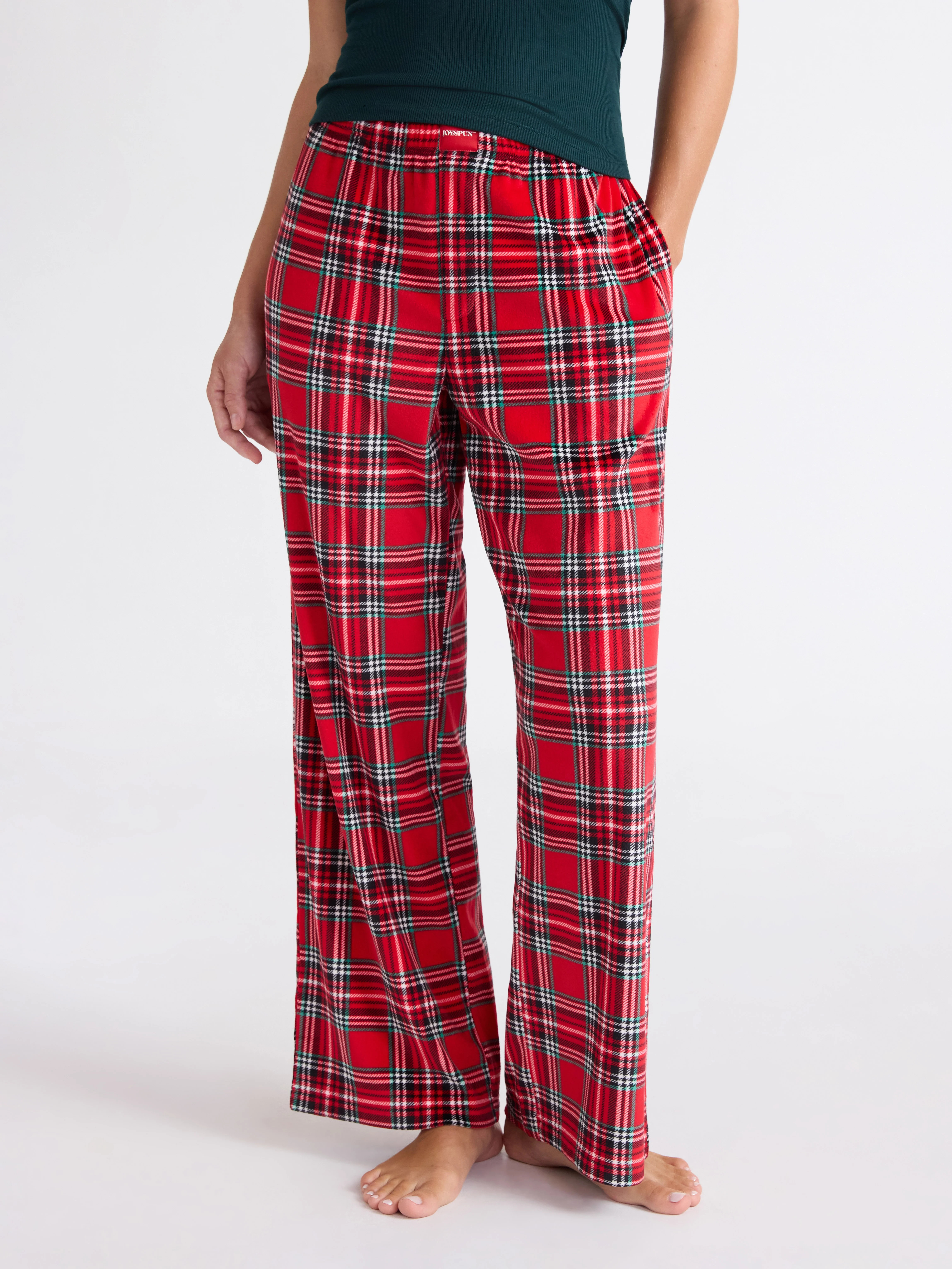 Joyspun Women's Velour Wide-Leg Sleep Pants, Size XS-3X | Walmart (US)
