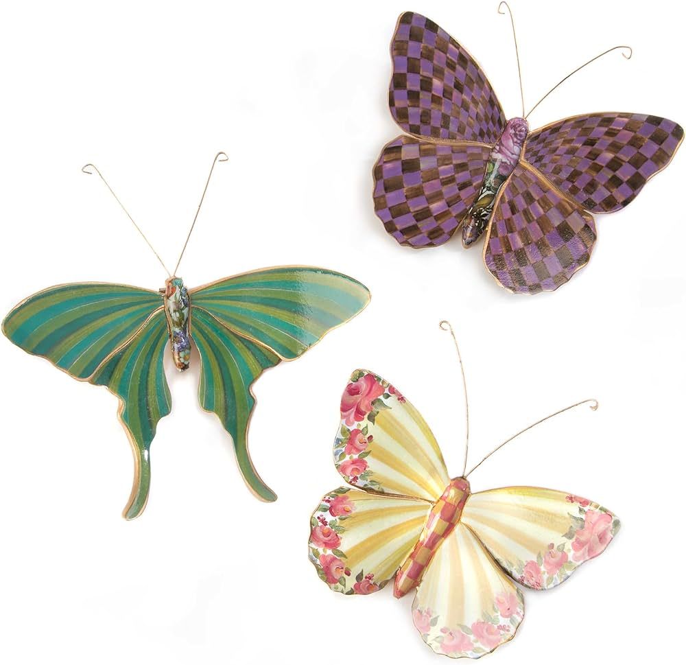 MacKenzie-Childs Field Butterflies Trio, Hanging Butterfly Wall Decor, Set of 3 | Amazon (US)