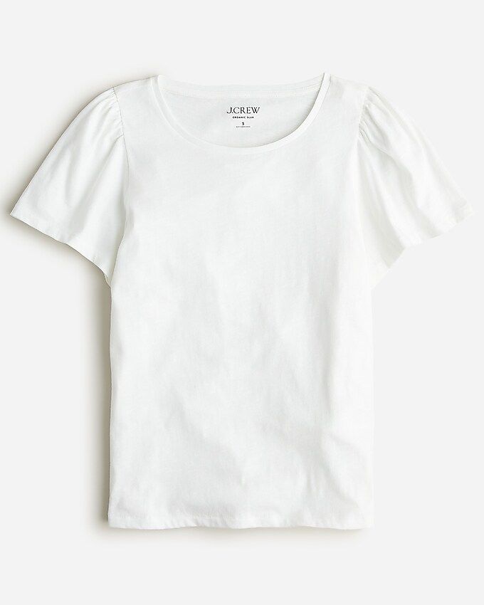 Organic slub cotton flutter-sleeve T-shirt | J.Crew US