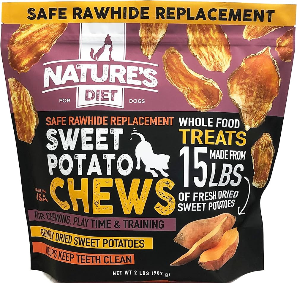 Nature's Diet Sweet Potato Chews XL 2lb Bag Safe Rawhide Replacement, Natural Treat, Training, Te... | Amazon (US)