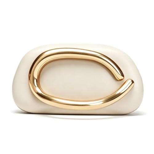 PU Leather Clutch Purse Elegant Beige Evening Bag Unique Crossbody Handbag for Wedding Party Prom | Amazon (US)