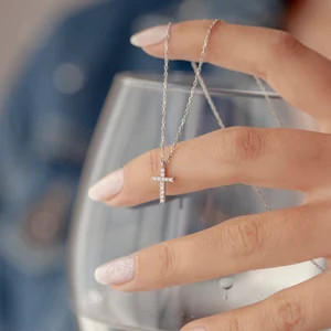 Large Gold Diamond Cross Necklace - Etsy | Etsy (US)