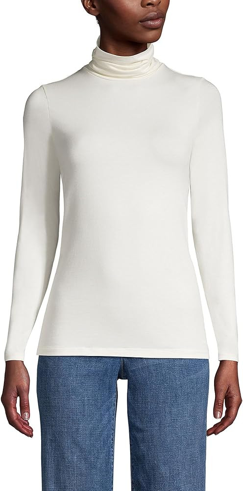 Lands' End Lightweight Jersey Long Sleeve Turtleneck | Amazon (US)