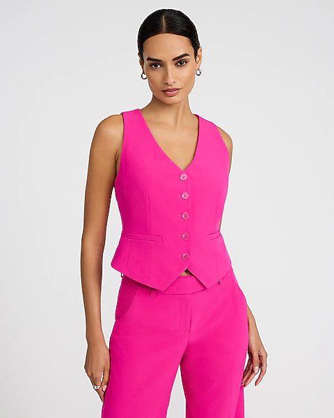 Editor Button Front Blazer Vest | Express