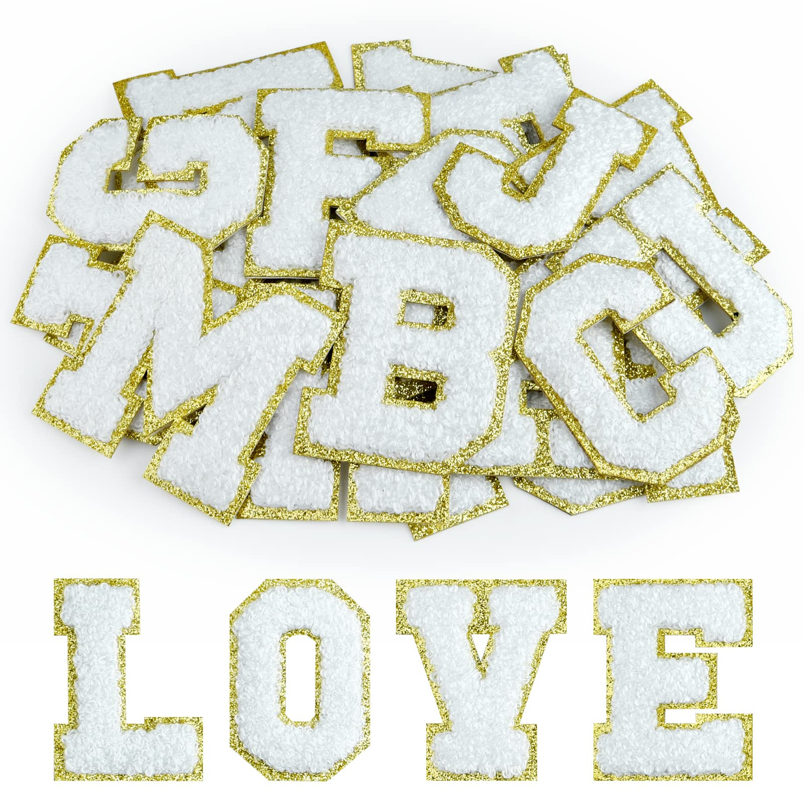Morcheiong 26Pcs Self Adhesive Chenille Letter Patches A-Z, Chenille Letters for DIY Clothing, Fa... | Amazon (US)