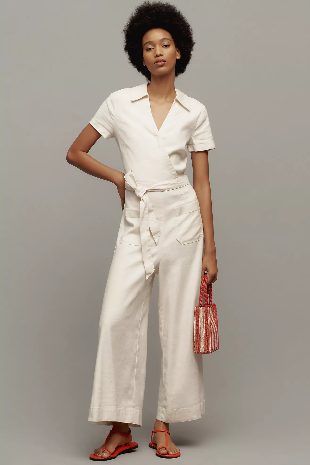 The Colette Wrap Jumpsuit by Maeve: Linen Edition | Anthropologie (US)