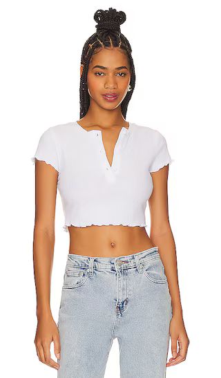 Muara Henley Baby Tee in White | Revolve Clothing (Global)