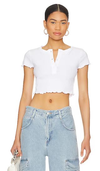 Muara Henley Baby Tee in White | Revolve Clothing (Global)