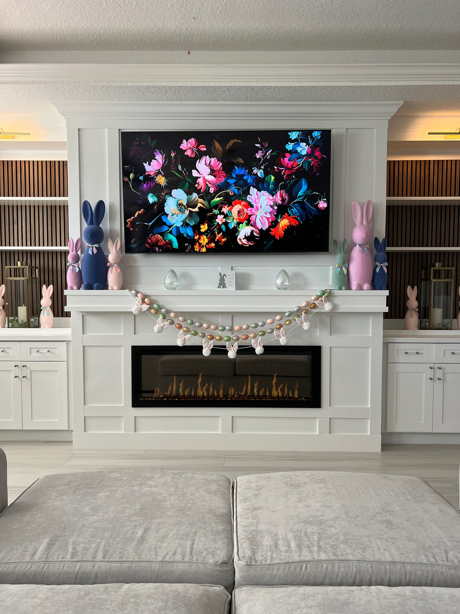 Bonus Room Easter/Spring Decor - Fireplace Mantle 

#LTKSpringSale #LTKSeasonal #LTKhome