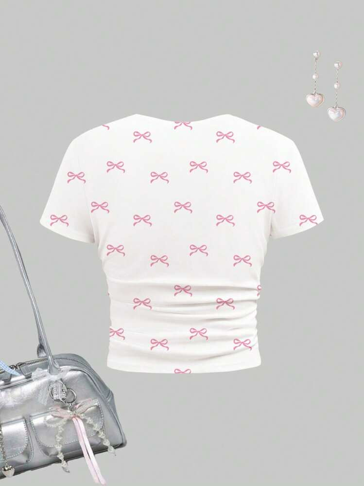 SHEIN mini bow tee | SHEIN