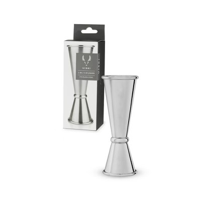 Viski stainless steel double jigger with interior measurements