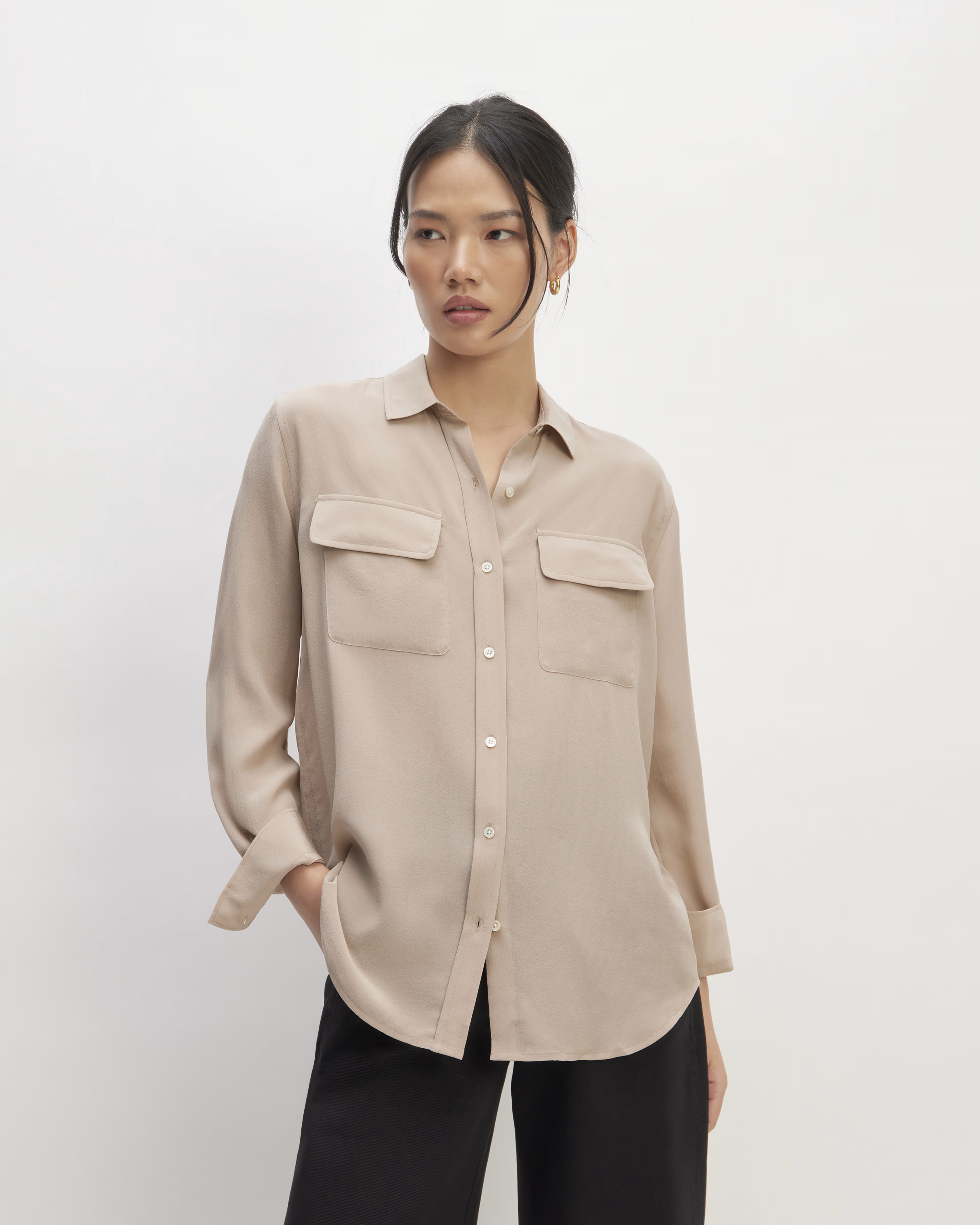 The Washable Clean Silk Two-Pocket Relaxed Shirt | Everlane