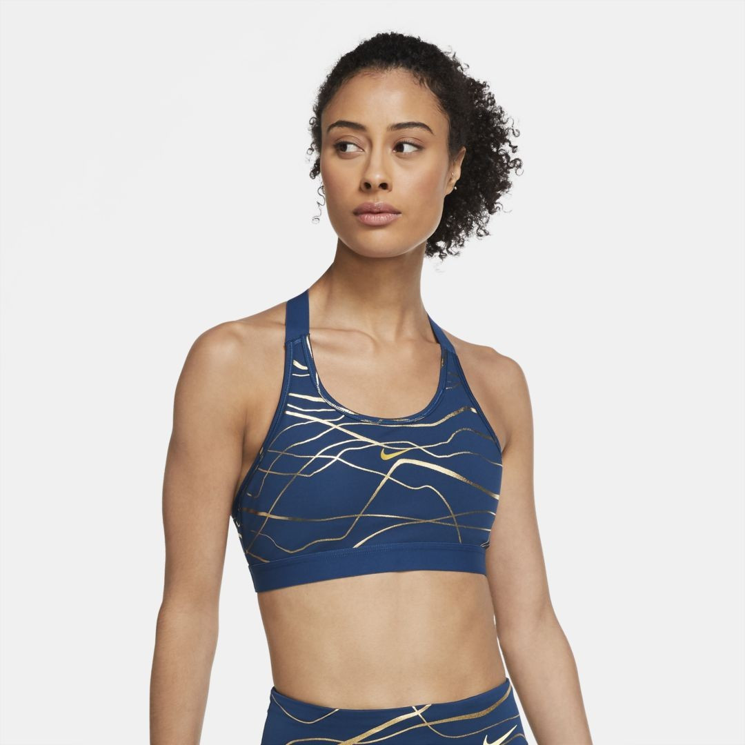 Nike Swoosh Icon Clash Women's Medium-Support Printed Sports Bra (Valerian Blue) | Nike (US)