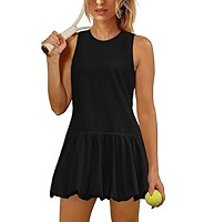Neyaolk Womens Athletic Dress with Shorts Backless Bubble Tennis Dresses Workout Dress Golf Outfit Activewear with Pockets | Amazon (US)