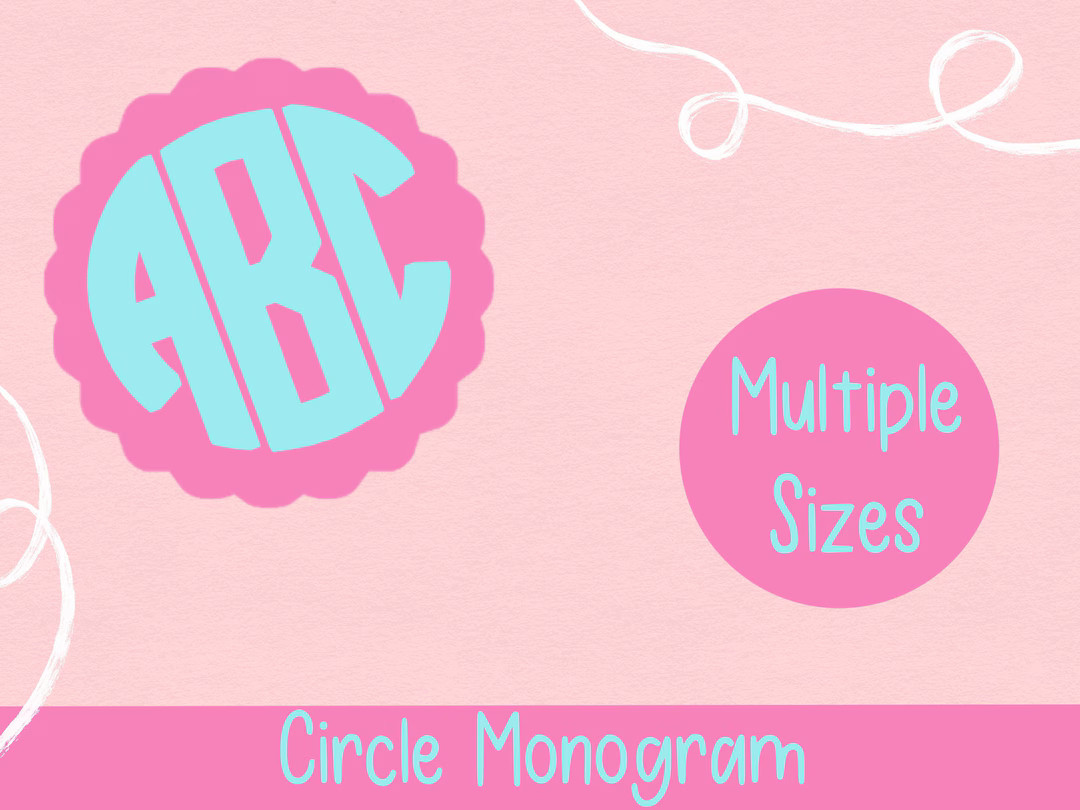 Monogram Decal with Scalloped Circle | Etsy (US)