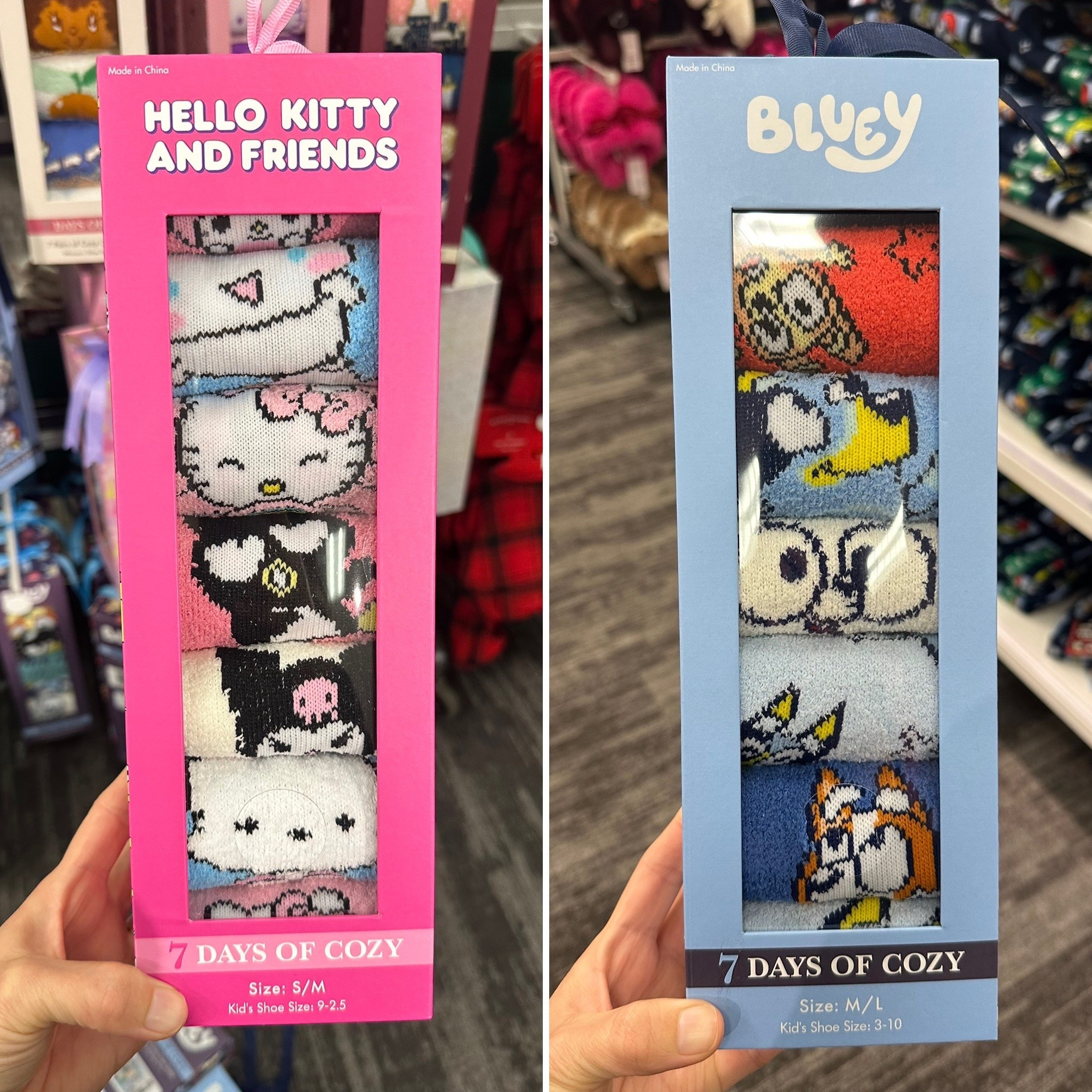 My kids are totally obsessed with hello kitty and bluey right now! So Everytime we see something with either of them they totally flip! 🤣
These socks are pretty dang cute though! ♥️
#target #hellokitty #bluey #socks #kidsocks #cute #like #comment #save #share #follow 

#LTKmomlife #LTKKids #LTKFindsUnder50