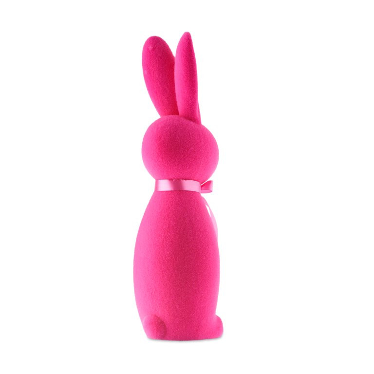 Way to Celebrate Easter Flocked Bunny Decor, Bright Pink, 16" | Walmart (US)