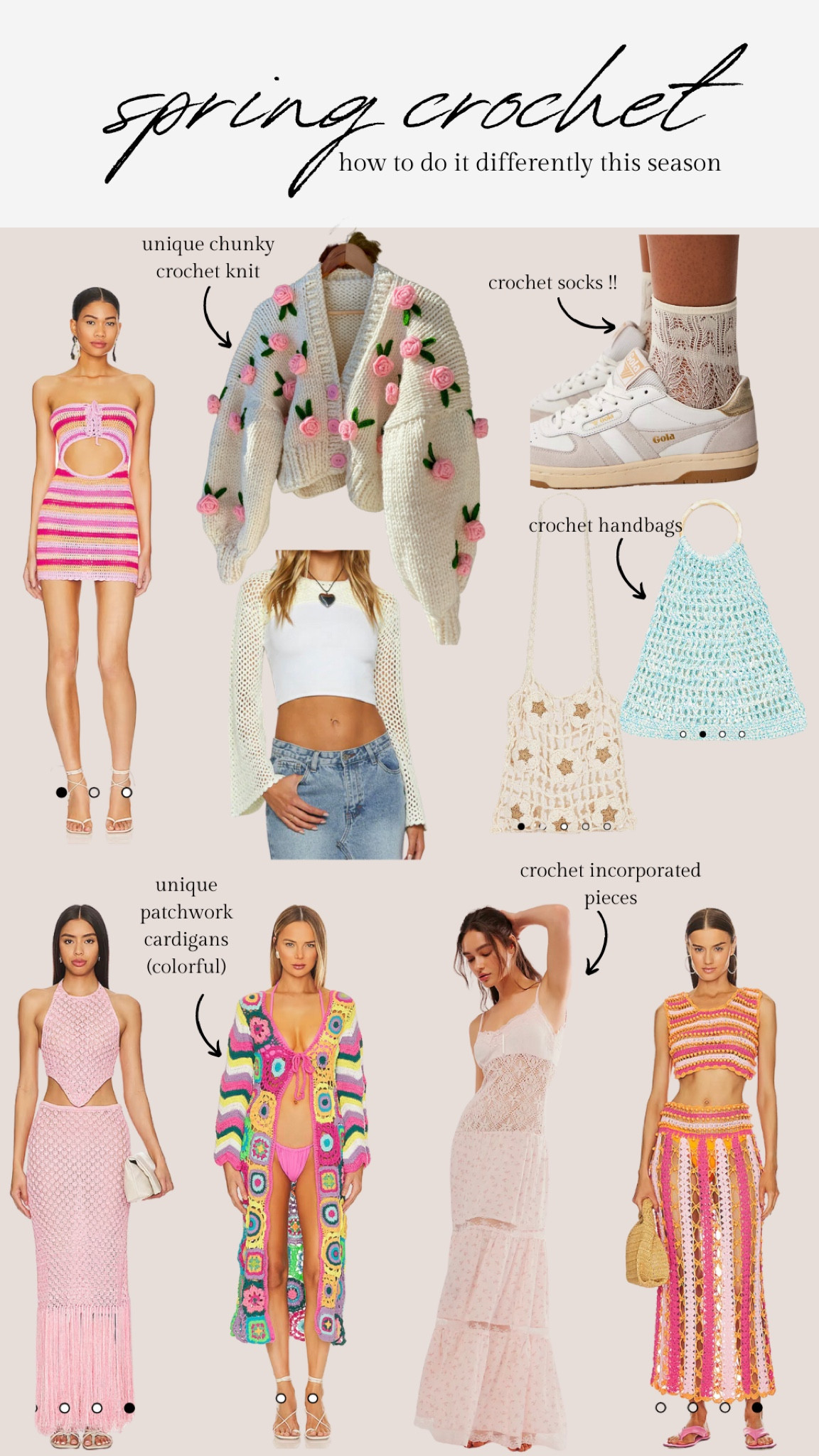 how to wear crochet this spring 🌷🌸

Spring trends 2024, spring crochet, styling crochet, spring fashion 2024, spring outfit inspo, spring 2024 trend inspo

#LTKSpringSale #LTKstyletip #LTKSeasonal