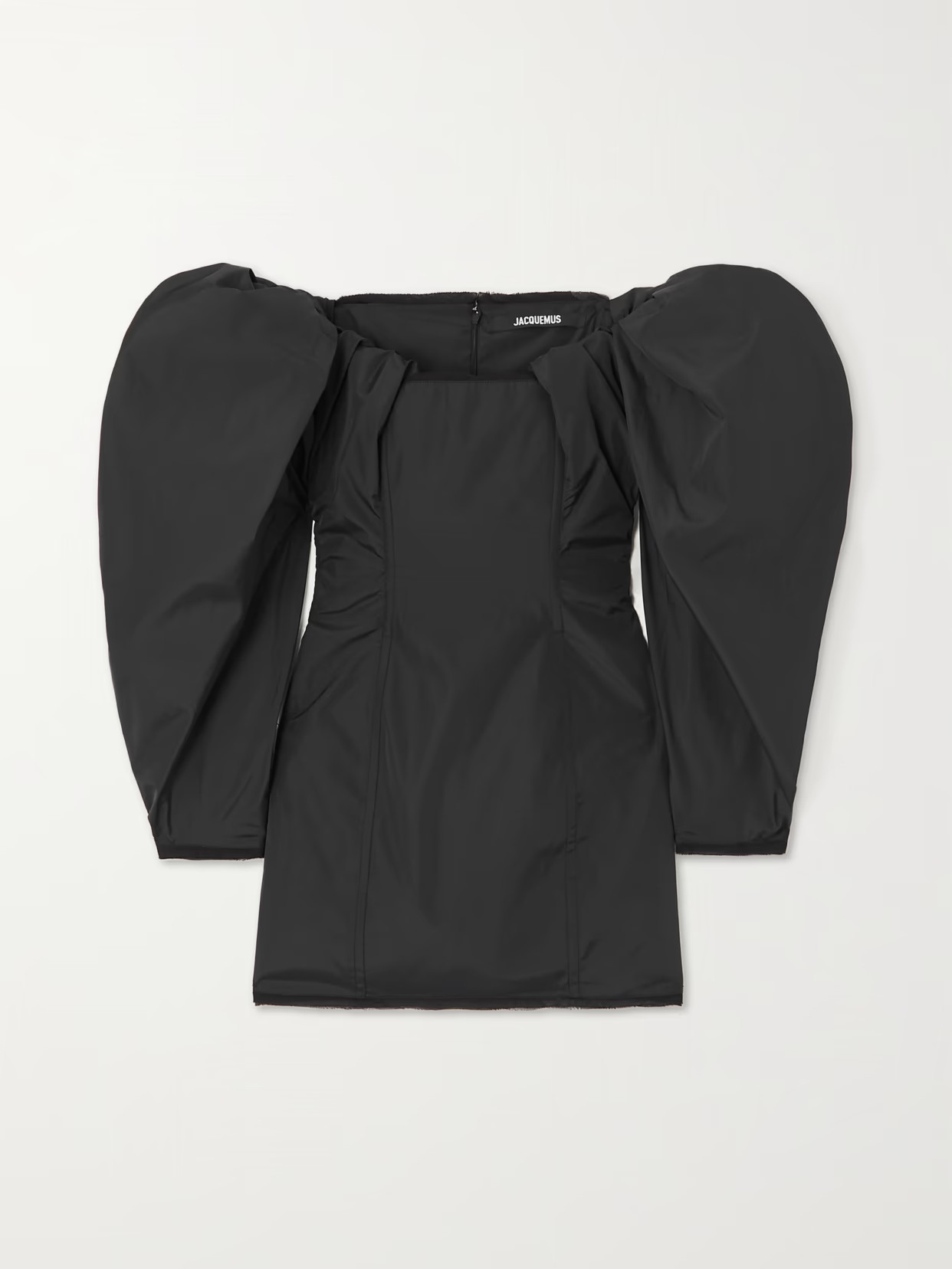 Jacquemus - Off-the-shoulder Taffeta Mini Dress - Black | NET-A-PORTER (US)