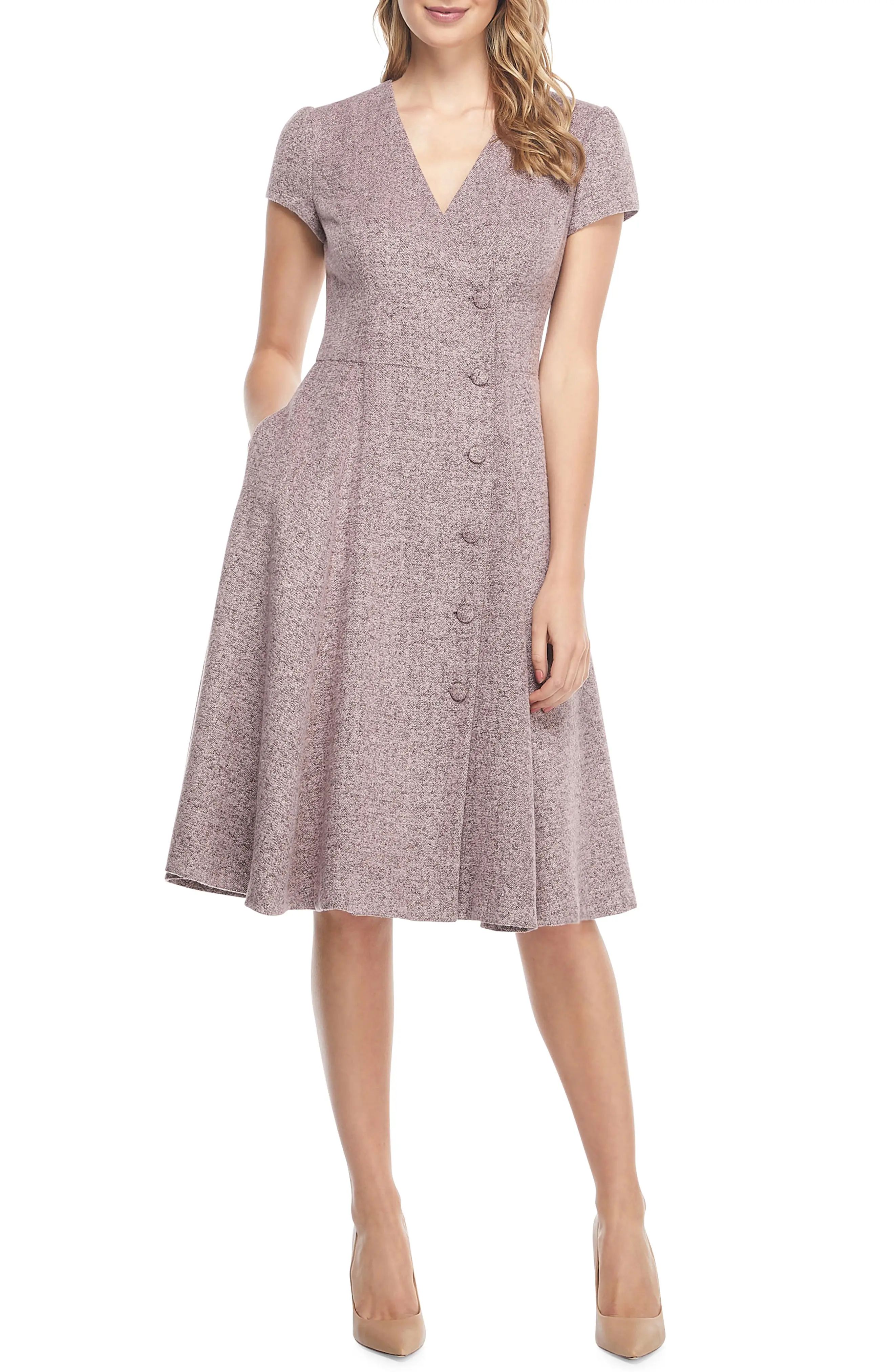 Gal Meets Glam Collection Agatha Dainty Tweed Dress (Regular & Petite) | Nordstrom