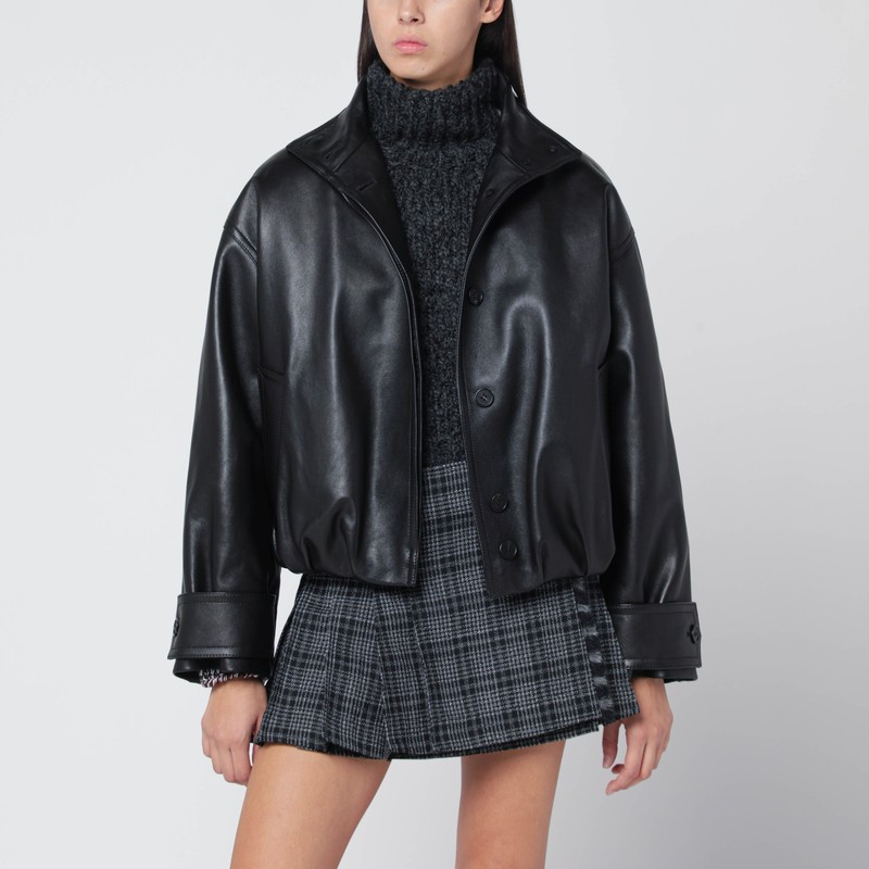 Black leather bomber | The Double F